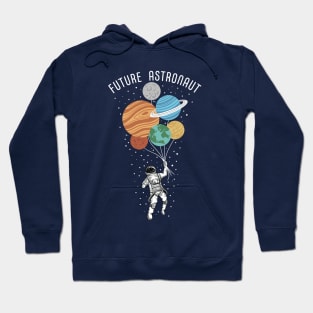 Future Astronaut, floating in space on planet balloons Hoodie